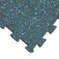 thumbnail image 1 of Rubber-Cal "ReUz" Rubber Tiles -- 6mm x 20" x 20" - Blue/White Speckle - 32 Tiles (8 x 4 Packs), 1 of 9