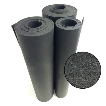 Rubber-Cal "Recycled Flooring" - 1/4 in. x 4 ft. x 2 ft. - Black Rubber Mats