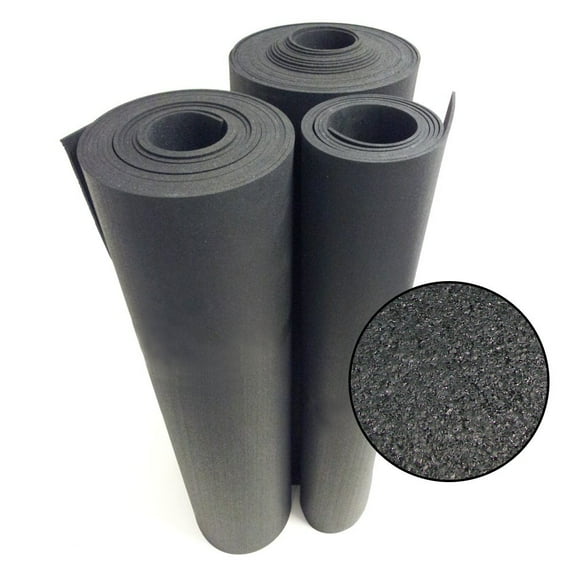 Rubber-Cal Rubber Flooring Rolls - 6mm x 4ft Wide x 3ft Long Roll - Black Rubber Mat