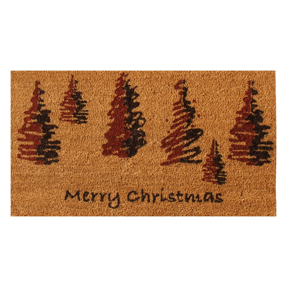 Rubber-Cal Scottish Fraser Fir Forest Outdoor Christmas Doormat 15mm 18 inch x 30 inch