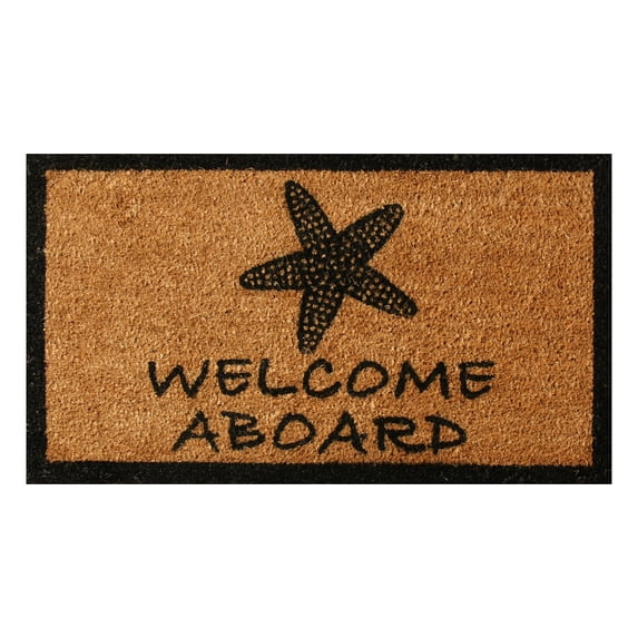 Rubber-Cal Seaside Shell Shack – Welcome Aboard Doormat 15mm 18" X 30"