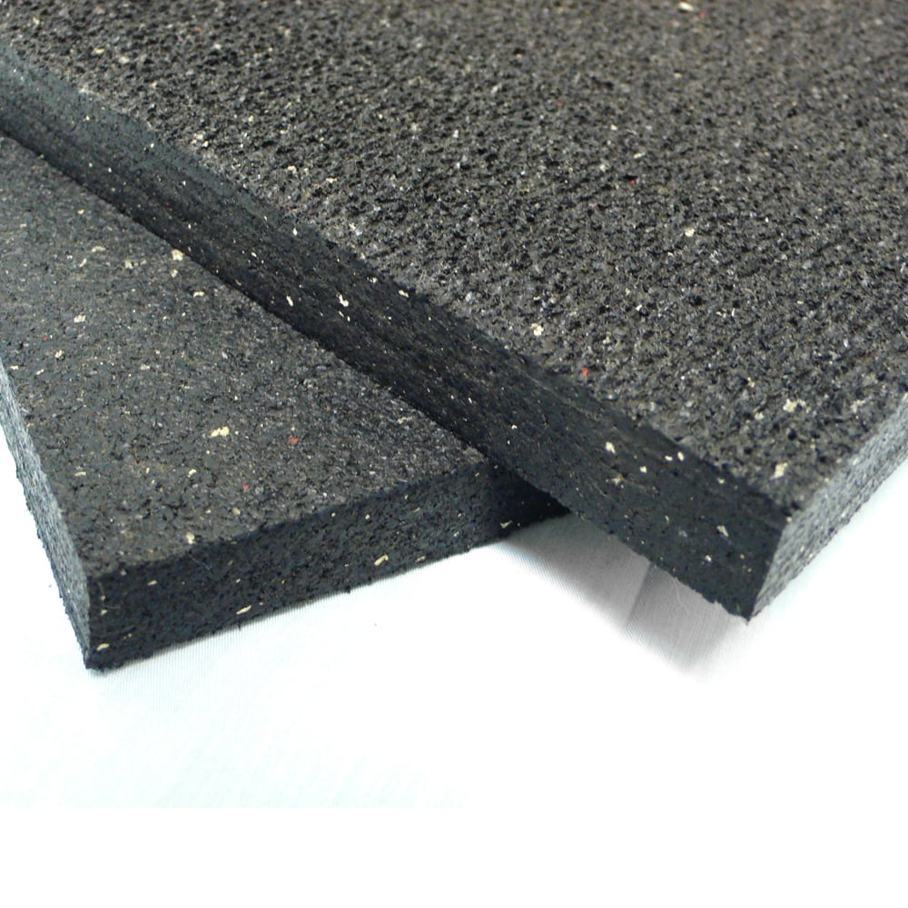 Black Heavy Duty Recycled Rubber Mat, 3/4-Inch x 3 x 4-Feet