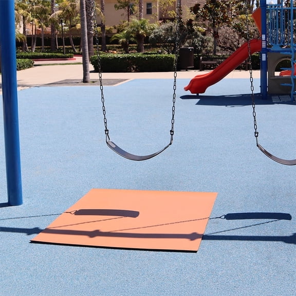 Rubber-Cal "TFS-125 Playground Swing Mats" - 5mm x 4ft x 4ft - Gray