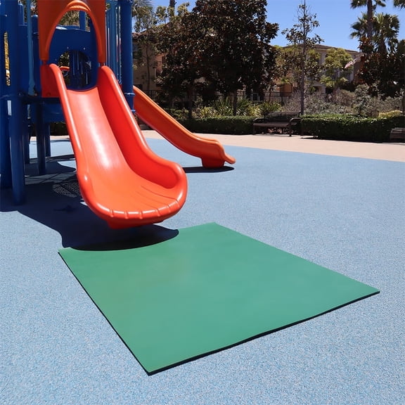 Rubber-Cal "TFS-128 Playground Slide Mats" - 5mm x 4ft x 6ft - Light Gray
