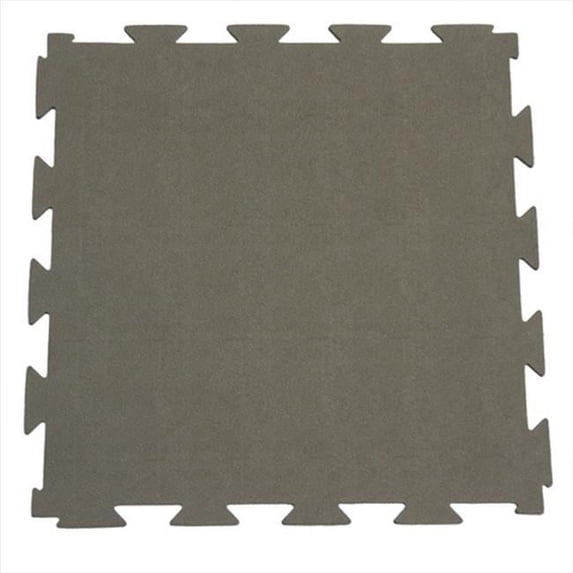 Rubber-Cal Terra-Flex Interlocking Flooring Rubber Tiles - Dark Gray, 10 Pack, 24 x 24 x 0.25 in.