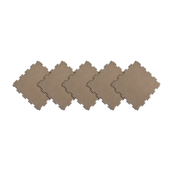 Rubber-Cal "Terra-Flex" Interlocking Rubber Mats - 1/4 in x 24 in x 24 in - 5 Pack - 20 Sqr/Ft - Chocolate Flooring Tiles
