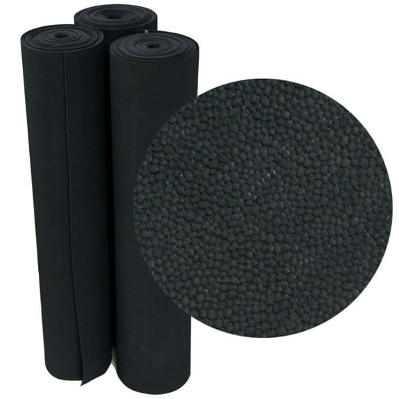 Rubber-Cal "Tuff-N-Lastic" Rubber Runner Mat - 1/8 In X 48 In X 4 Ft Rolled Rubber Flooring - Black