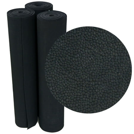 Rubber-Cal "Tuff-n-Lastic" Rubber Runner Mat - 1/8 in x 48 in x 10 ft Rolled Rubber Flooring - Black