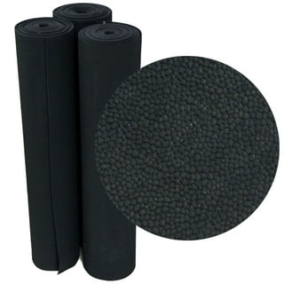 Rubber-Cal Tuff-n-Lastic Rubber Runner Mat - 1/8 inches x 48 inches x  2.5ft Rolled Rubber Flooring - Black 