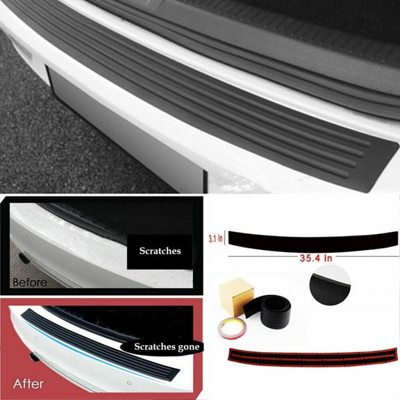 Rubber Car Bumper Scratch Protector Strip Guard Sticker Black 90cm Brand New