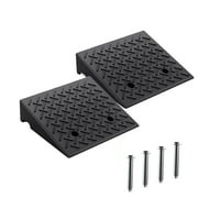 Rubber Car Curb Ramp, 6" Rise Height , Heavy-Duty 7000lbs Capacity Threshold Ramps, Car Ramps with Stable Grid Structure for Cars, Wheelchairs, Bikes, Motorcycles, 2 Pack