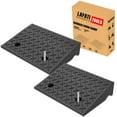thumbnail image 1 of Rubber Car Curb Ramps, 5" Rise Height Heavy Duty Rubber Threshold Ramp, Portable Driveway Ramps for Cars Wheelchairs Scooter Lawn Mower, 7000lbs Load Capacity, 2 Pack, 1 of 8