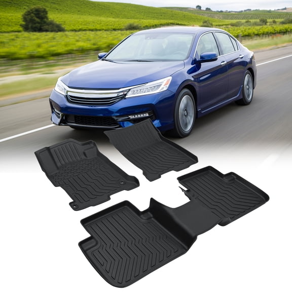 Rubber Car Floor Set - 3-Piece All-Weather Protection-TPE Rubber Car Floor Mats