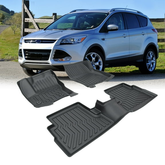 Rubber Car Floor Set with Raised and -Slip Surface-TPE Rubber Car Floor Mats