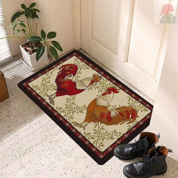Rubber Carpet Floor Mat Living Room Bedroom Porch Door Personalized Printing Entry Mat Witch Mat Rooster Carpet Polyester Carpet,C,Polyester