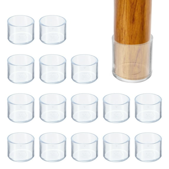 Uxcell Rubber Chair Leg Caps 3/16" Furniture Feet Ferrule Caps Stoppers Non-Slip Table Leg Tip Protectors Transparent 16 Pcs
