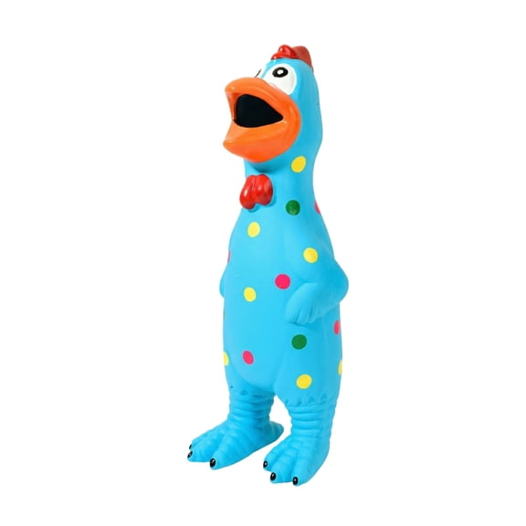Rubber Chicken Dog Squeaky Toys, Durable Latex Chew Toys for Small Medium Large Size Dogs, Teething Puppy Dogs,Blue (1 pc)