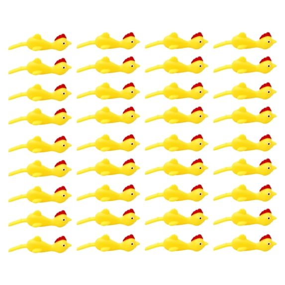 Rubber Chicken Sling Shot Fidget Toy,Novelty Toys & Amusements Toy for Ceiling Wall,Stress Relief Party Favor,4.3in,36PCS