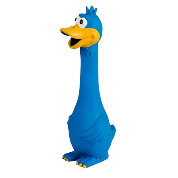 Rubber Chicken Squeaky Dog Toy for Small Medium Large Breeds, Latex Farm Animal Interactive Fetch Play for Separation Anxiety,11Inch,Dark Blue