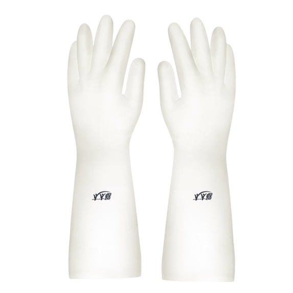 Rubber Cleaning Gloves for Dishwashing,1 Pair Reusable Kitchen Gloves for Washing Dishes and Household Cleaning,Colorful Dish Gloves,Flexible Long-lasting and Non-Slip,Pefect for Woman/Men(White3)