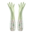 thumbnail image 1 of Rubber Cleaning Gloves for Dishwashing,Reusable Kitchen Gloves for Washing Dishes and Household Cleaning,WaterproofDish Gloves with Lining and Non-Slip Grip,Pefect for Woman Men (Z4-Light Green), 1 of 6