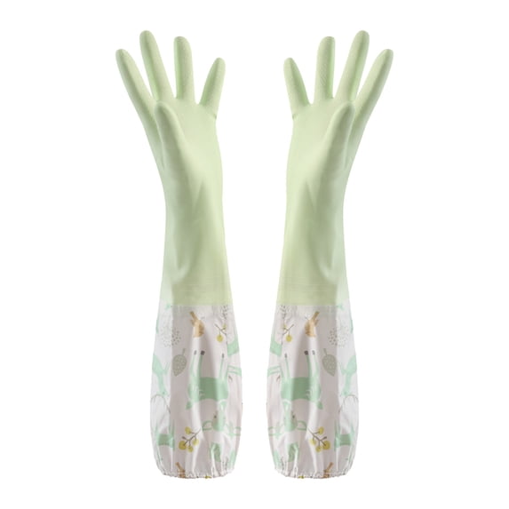 Rubber Cleaning Gloves for Dishwashing,Reusable Kitchen Gloves for Washing Dishes and Household Cleaning,WaterproofDish Gloves with Lining and Non-Slip Grip,Pefect for Woman Men (Z4-Light Green)