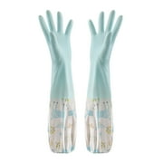 Rubber Cleaning Gloves With Household Thickening PWaterproof Kitchen Dish Washing Latex Glove Heavy Duty Work Gloves Adult Tools For Women Microfoam Nitrile Rubber Coated Dusting Gloves Rubber Gloves