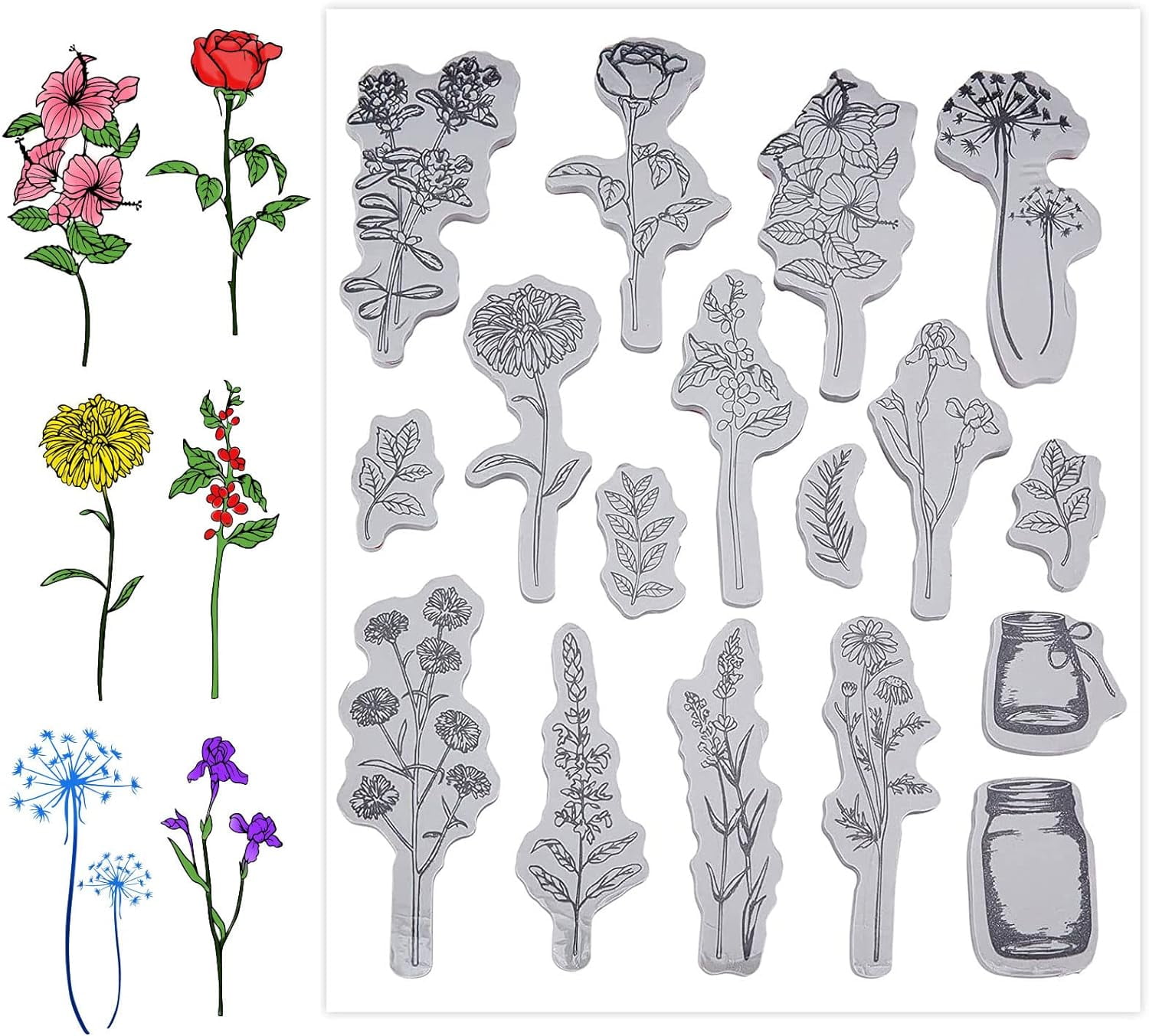 Rubber Clear Stamps for Card Making Decoration DIY Scrapbooking Flower ...