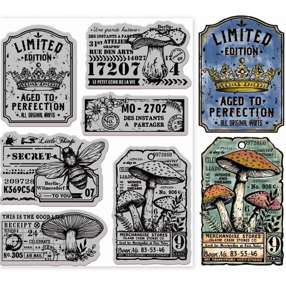 Rubber Clear Stamps for Card Making Decoration DIY Scrapbooking Mixed Shapes 22x18x0.8cm White