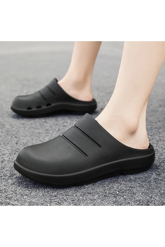 Rubber Clogs for Chefs - Non-Slip Kitchen & Garden Shoes with Arch Support, Thick Sole Beach/Work Clogs Waterproof Slip-Resistant Restaurant Shoes for Men & Women