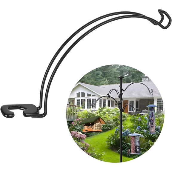 Rubber Coated Add-On Arm for Shepherd Hooks, Extra Hanging Extension Arm Fits 0.40.79 Inch Diameter Poles, Double Your Garden Hanging Space