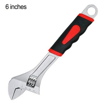 Rubber Coated Adjustable Wrench Chrome Plated Multi-Purpose Large Opening Wrench,6 Inches