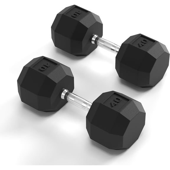 Rubber Coated Hex Dumbbell Weight Set, Multiple Sizes Exercise & Fitness Dumbbells,100LB Set,110LB Set,200LB,350LB,450LB,550LB, 35-50Lbs Pairs for Muscle Toning, Strength Building & Full Body Workout