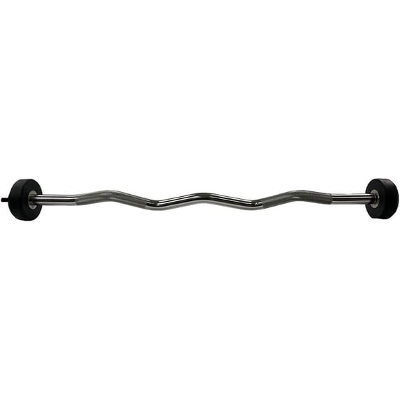 Rubber Coated Pre-weighted Curl Bars Elevate Your Workouts with Durable Alloy Steel Construction, Secure Knurled Grip, Enhanced Comfort, 15lb