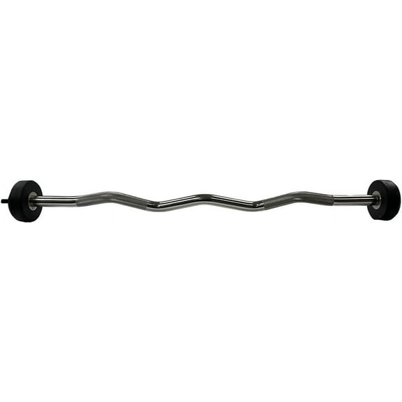 Rubber Coated Pre-weighted Curl Bars Elevate Your Workouts with Durable Alloy Steel Construction, Secure Knurled Grip, Enhanced Comfort, 30lb