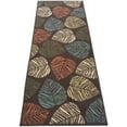 thumbnail image 1 of Rubber Collection Leaves Floral Design Multi-Color Rug Runner Printed Slip Resistant Rubber Back Latex Contemporary Modern 2 x 7 Runner Rug (Brown Multi Leaves, 23"x7'), 1 of 6