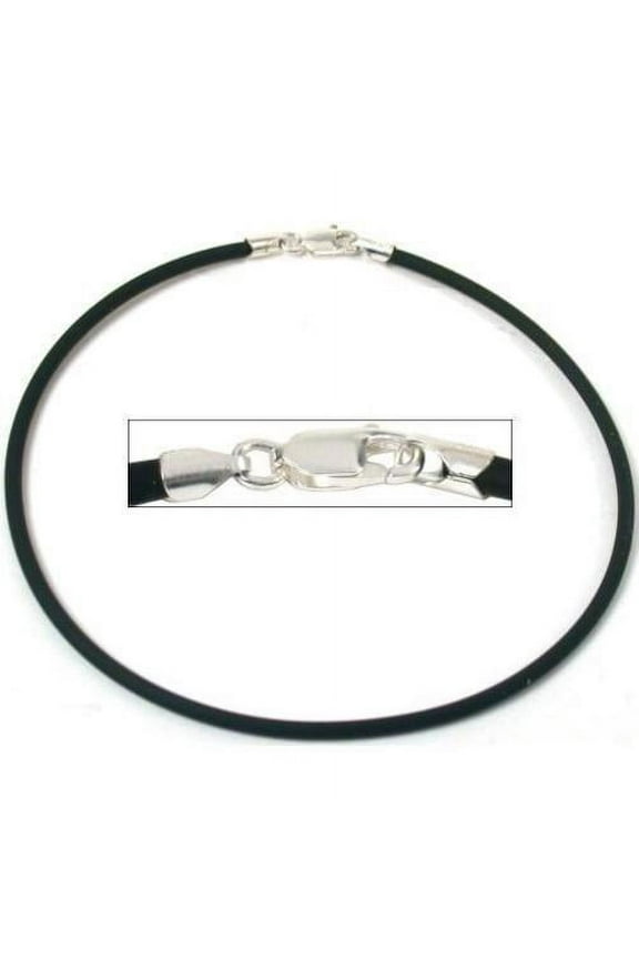 Rubber Cord Anklet Black 9"