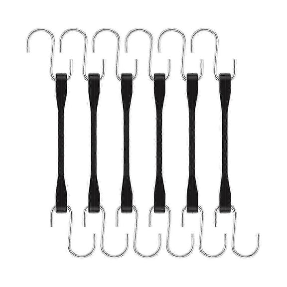 Rubber Cords With Hooks, 6 Inch Heavy Duty Outdoor Tie Down Straps With S Hooks For Truck, Van
