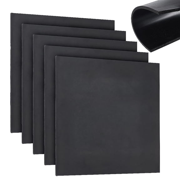 Rubber Crash Pad Rectangle Base for Roller of Refrigerator Wave Wheel Black 200x200x6mm