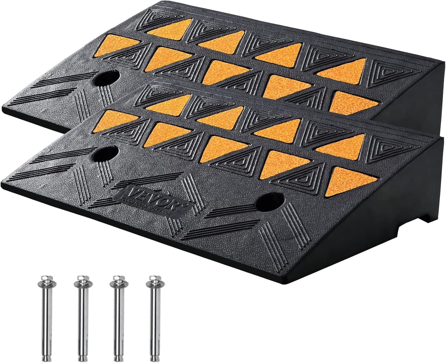 Grid Ramp Rubber Curb Ramp 2 Pack, 4.3