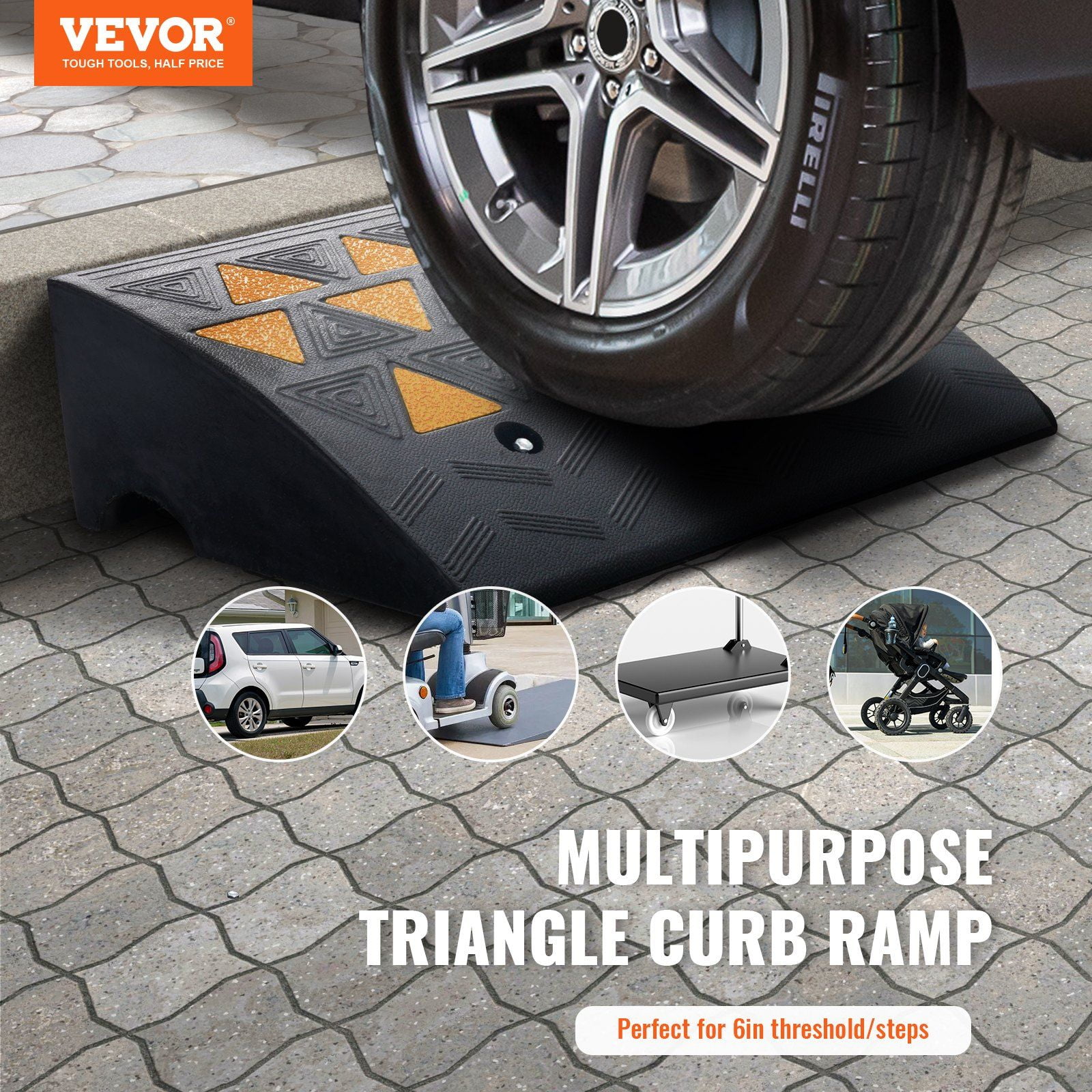Rubber Curb Ramp 2 Pack,6