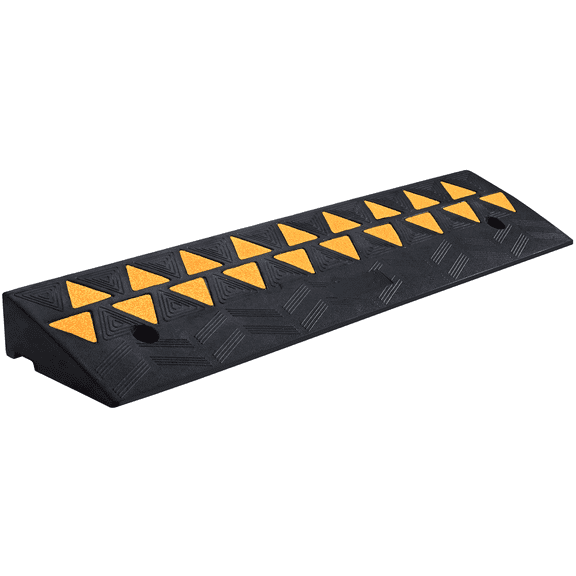 Rubber Curb Ramp 3.7" Rise, Heavy Duty 15 Ton Capacity - Driveway Ramps for Cars, Wheelchairs, Scooters, Trucks & Forklifts - 10" W x 39.4" L