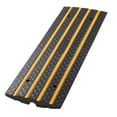 thumbnail image 1 of Rubber Curb Ramp - 33069 lbs Capacity, 2.6" Rise - Driveway Bridge for Cars, SUVs, Wheelchairs, Scooters - Heavy Duty Rubber Ramp with Reflective Strips (1 Pack), 1 of 9