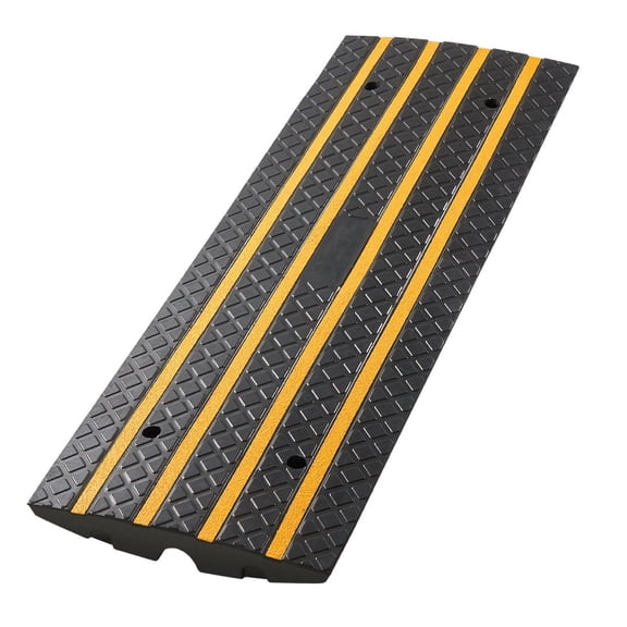 Rubber Curb Ramp - 33069 lbs Capacity, 2.6" Rise - Driveway Bridge for Cars, SUVs, Wheelchairs, Scooters - Heavy Duty Rubber Ramp with Reflective Strips (1 Pack)
