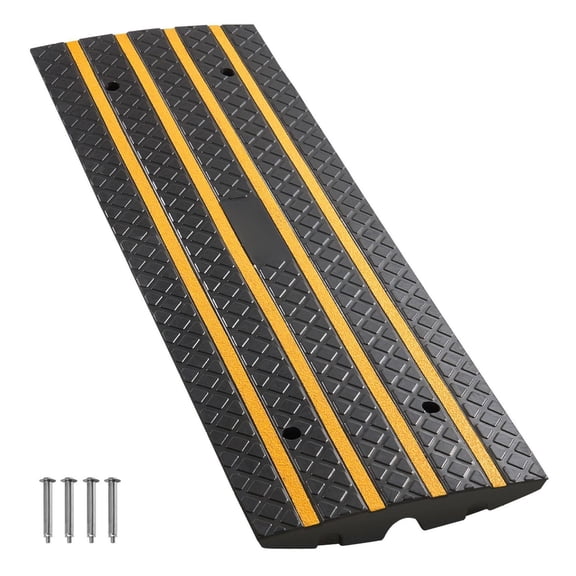 Rubber Curb Ramp - 33069 lbs Capacity, 2.6" Rise - Driveway Bridge for Cars, Wheelchairs, Scooters, Loading Dock & Garage (1 Pack)