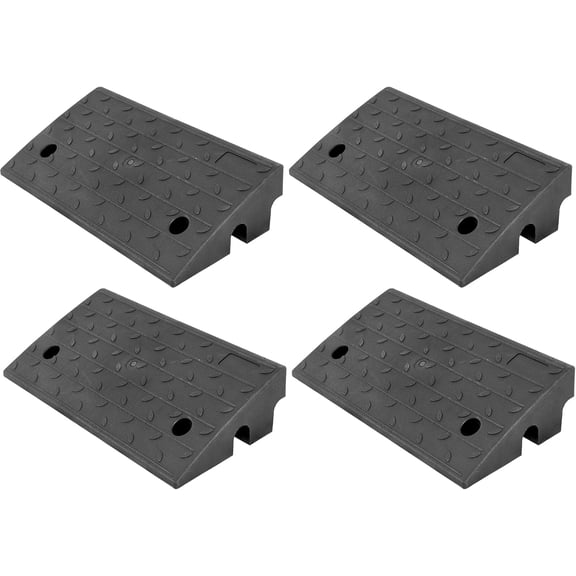 Rubber Curb Ramp, 4/5/6/7" Rise Height 4 Pack, Heavy-Duty 33069 lbs Capacity Threshold Ramps, Auto Curb Ramps, Vehicle Ramps, Driveway Curb Ramps for Cars, Wheelchairs, Bikes, Motorcycles