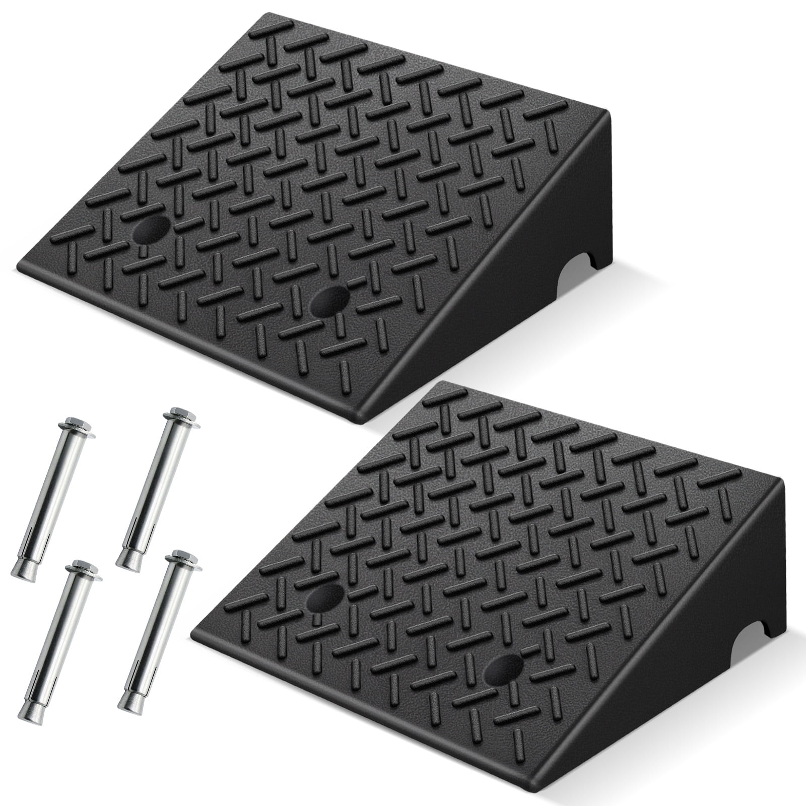 TECHTONGDA 20 Ton Heavy Duty Rubber Loading Dock Ramp - 3.7 Inch Tall
