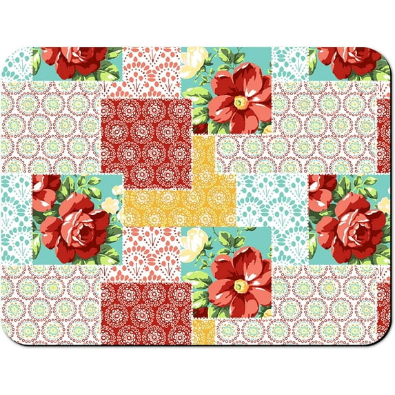 Rubber Dish Drying Mat for Kitchen Counter Large Boho Flowers Washable Quick Home Coffee Pad Fit Under Sink,Bar,Utensils 18x24in