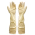 thumbnail image 1 of Rubber Dishwashing Gloves for Kitchen and Household Cleaning – Long Cuff 15", Reusable, Flexible Long-lasting and Non-Slip，Beige S, 1 of 1
