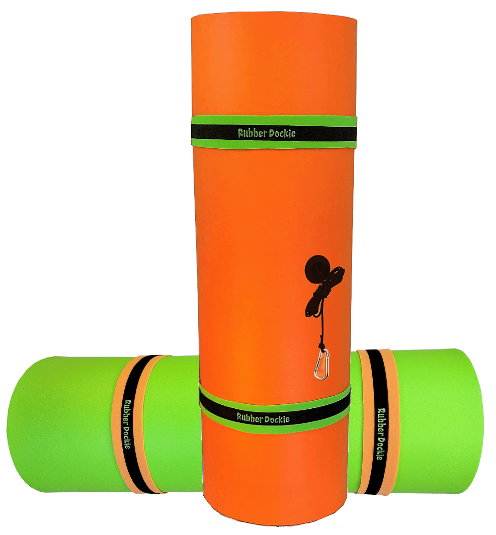Rubber Dockie 18x6 ft Premium Foam Floating Water Mat Pad (Green & Orange)